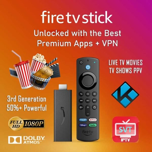 All New Amazon Firestick FullHD Alexa TV Control Premium Apps Vpn