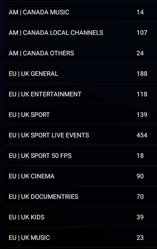CA UK France channel list 2
