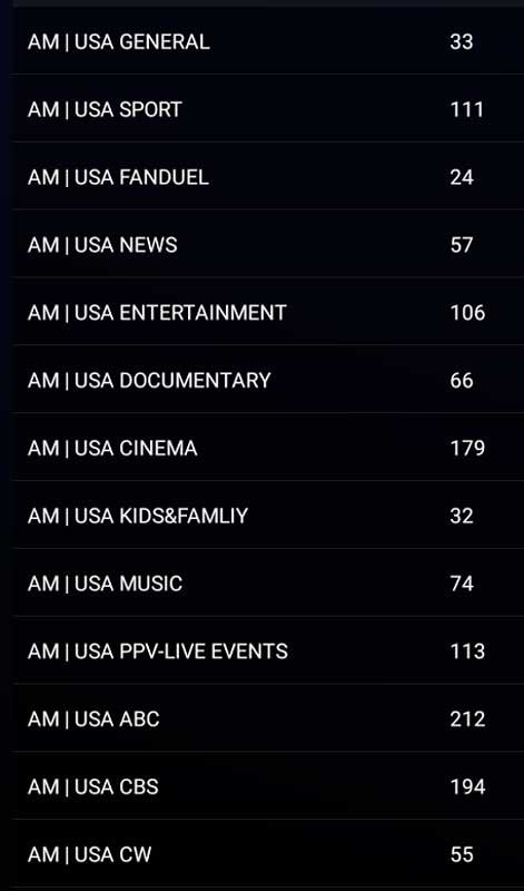 English Latin channel list 1
