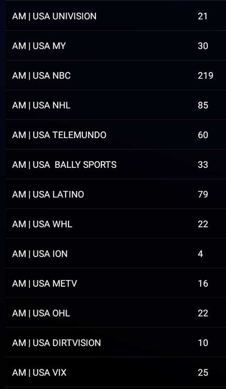 English Latin channel list 3