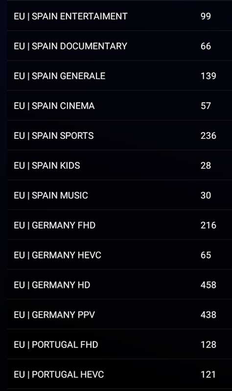 Europe IPTV channels list 1