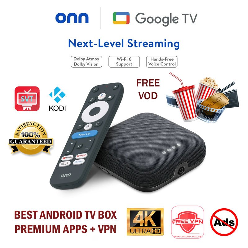 Best Google TV ONN 4K Pro UHD Premium apps Kodi VPN